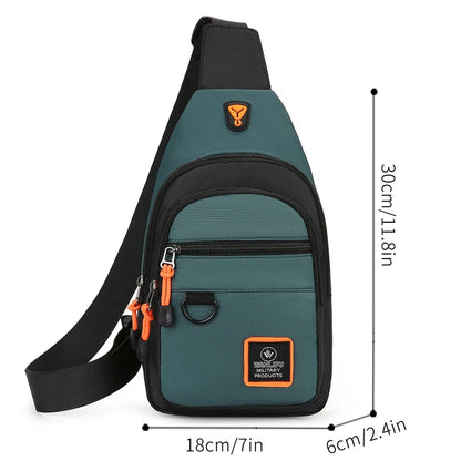 Men's Crossbody Shoulder Bag Lightweight Oxford Fabric Sling Travel Handbag