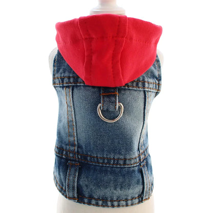 Puppy Denim Coat Jacket for Small Medium Dogs Pet Clothing Vest