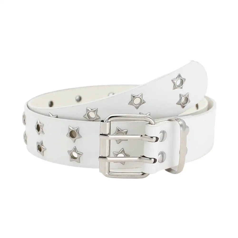 Leather Belt Y2K Punk Rivet Studded Waist Strap for Women Jeans Gothic
