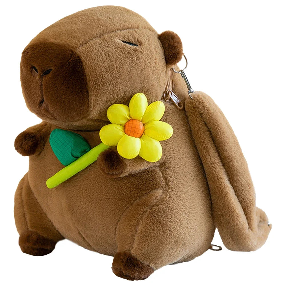 Capybara School Bag Plush Backpack Kawaii Cute Large Capacity for Kids