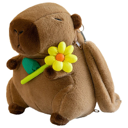 Capybara School Bag Plush Backpack Kawaii Cute Large Capacity for Kids