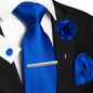 Men's Plaid Tie Clip Set with Pocket Square Cufflinks Wedding Accessories