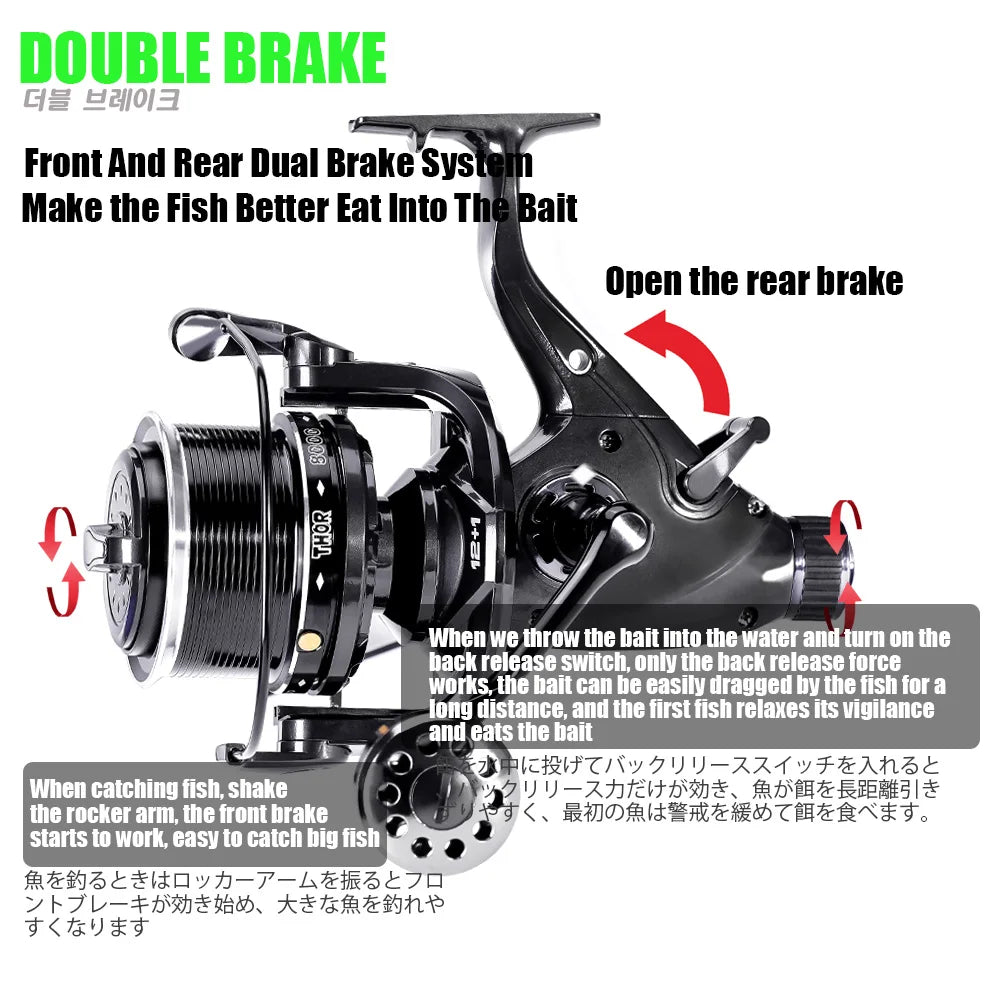 Carp Fishing Spinning Reel 27kg Drag 12+1BB Saltwater Freshwater