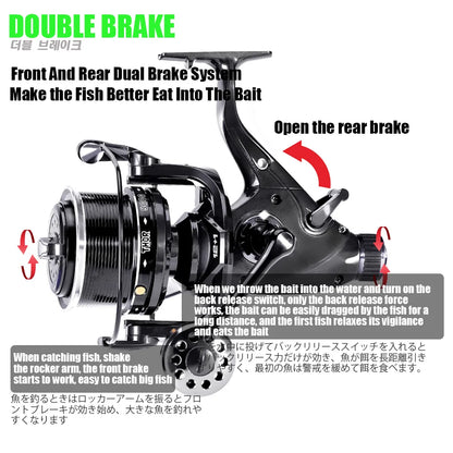 Carp Fishing Spinning Reel 27kg Drag 12+1BB Saltwater Freshwater