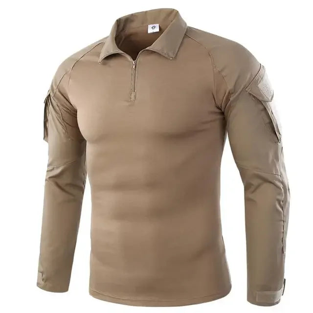 Mens Combat Military Tactical Long Sleeve Camo T-Shirt Army Shirt