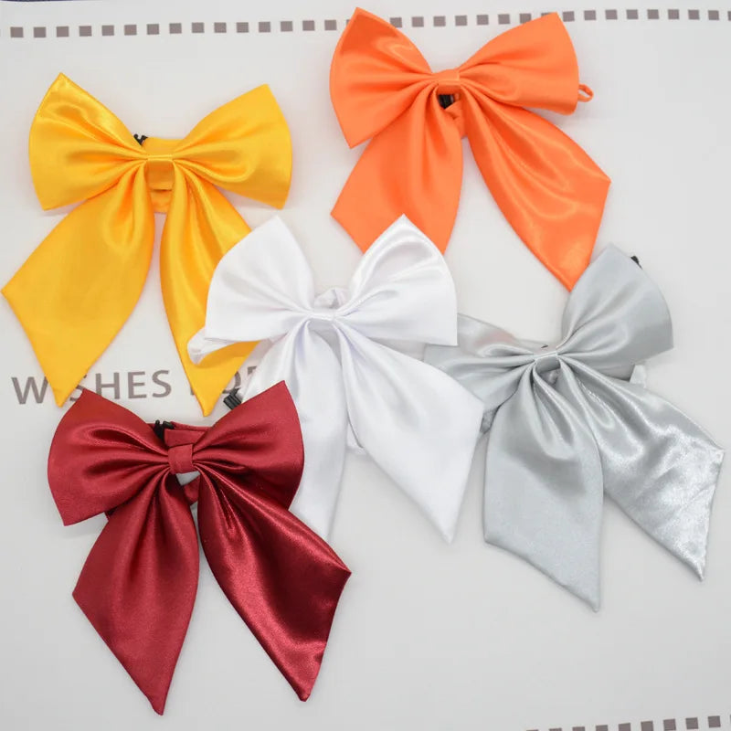 Women Butterfly Bow Ties Solid Silk Necktie Formal Accessory for Events