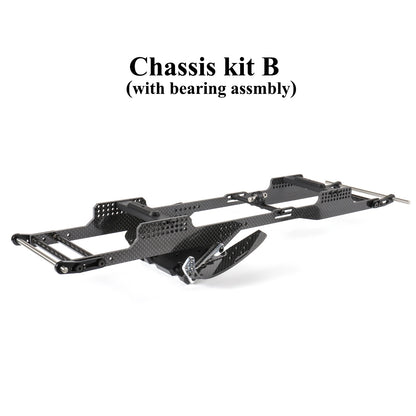 Carbon LCG Chassis Kit Delrin Skid Plate 1/10 RC Crawler Capra SCX10 II Comp