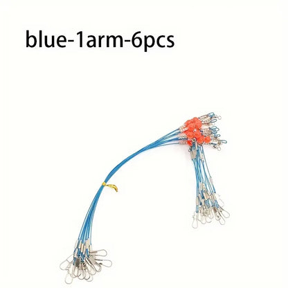 Blue Stainless Steel Fishing Leader Rigs with Snap Saltwater Wire Trace Tackle