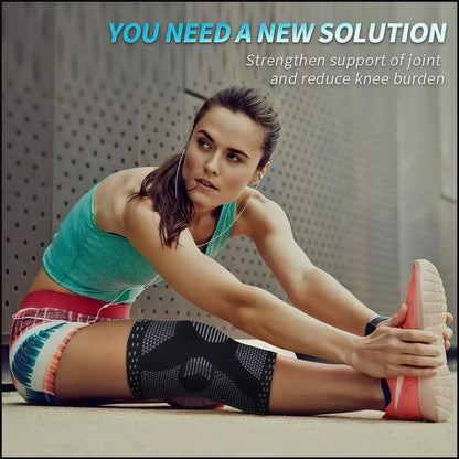 2Pcs Silicone Pad Knee Support Compression Brace Sports Sleeve for Arthritis