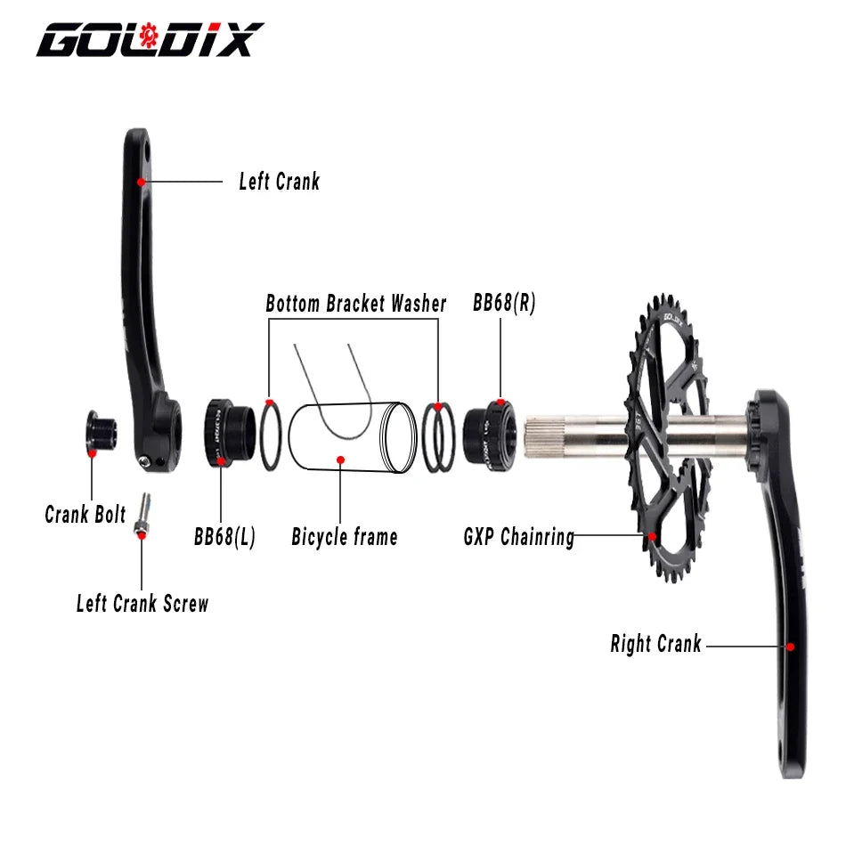 GOLDIX MTB Direct Mount Crankset 0mm Offset 170/175mm for 30–38T Chainring - EXPROTAS