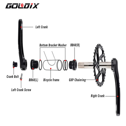 GOLDIX MTB Direct Mount Crankset 0mm Offset 170/175mm for 30–38T Chainring - EXPROTAS