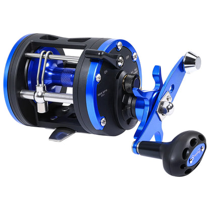 Trolling Drum Fishing Reel 3.8:1 3+1BB Metal Wire Guide Sougayilang Boat Reel