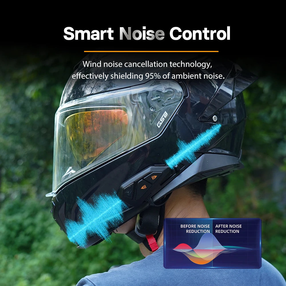 Freedconn FG Motorcycle Helmet Bluetooth Intercom 12 Riders BT5.1 Waterproof