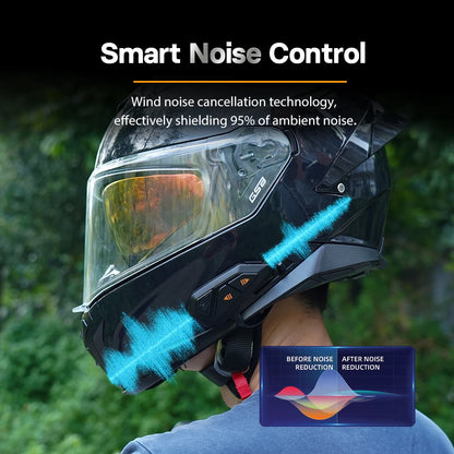 Freedconn FG Motorcycle Helmet Bluetooth Intercom 12 Riders BT5.1 Waterproof