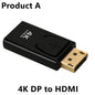 4K DisplayPort to HDMI Adapter DP Male to HDMI Female Video Converter