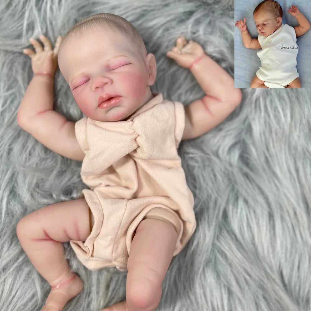 16" Reborn Baby Doll Kit Zendric 3D Painted Skin Parts Mold with Cloth Body