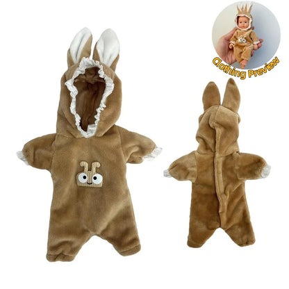 9 Styles Plush Clothes Outfits for 6 Inch Silicone Reborn Doll Overalls