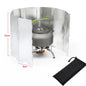 Wind Shield Foldable 8/9/10 Plates Gas Stove Outdoor Camping Cooking Screen