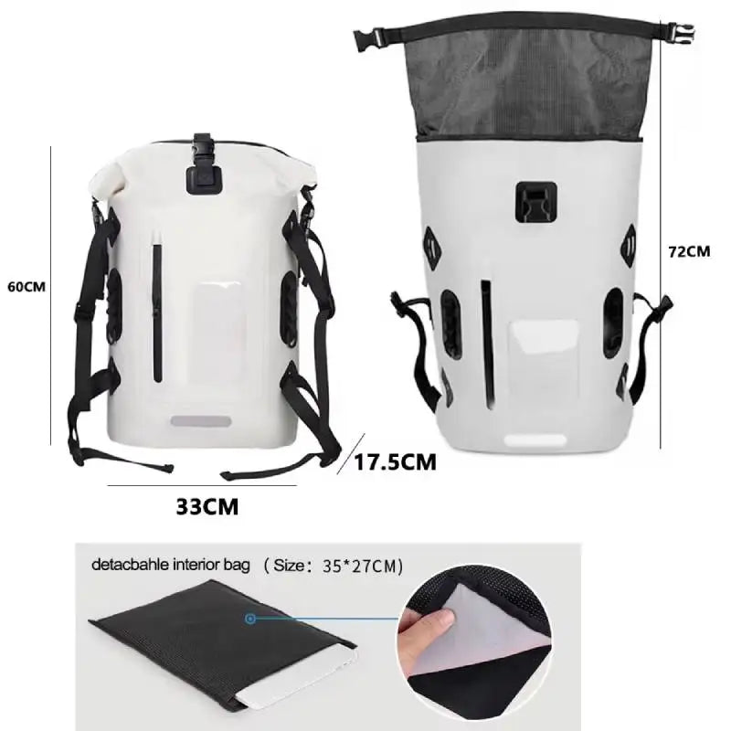 30L Waterproof Dry Bag Backpack Fishing Kayak Raft Swim Trek Gear