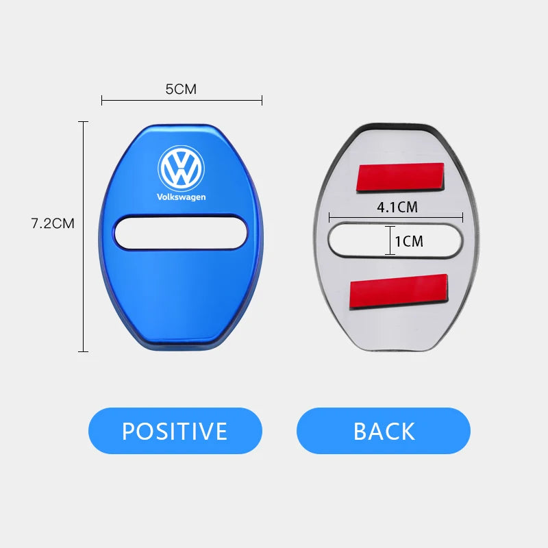 4Pcs Car Door Lock Cover Protective Buckle Sticker for VW Golf MK6