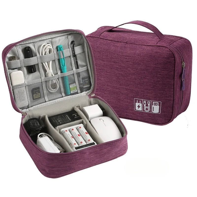Digital Electronic Organizer Waterproof Portable USB Cable Storage Bag