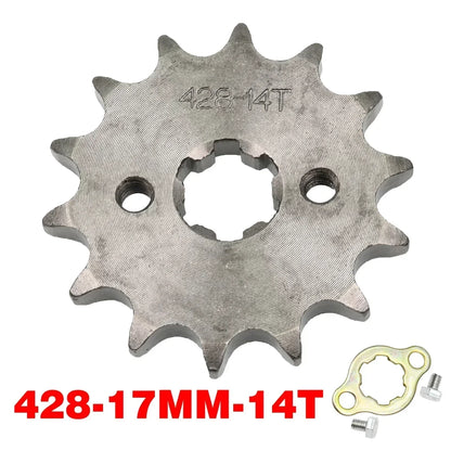 Chain 428# 17mm 20MM 10t 11T 12t 13T 14T 15t 16t 17T 18t 19T Motorcycle Sprocket