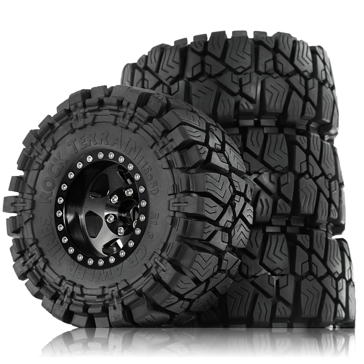 1.9 Inch Wheels and Mud Tires for SCX10 TRX6 Gen7 Gen8 RC Crawler