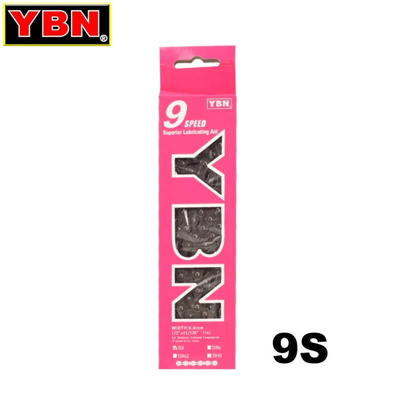 YBN 10/11/12-Speed Bicycle Chain Hollow Silver with Quick Link Shimano Compatible