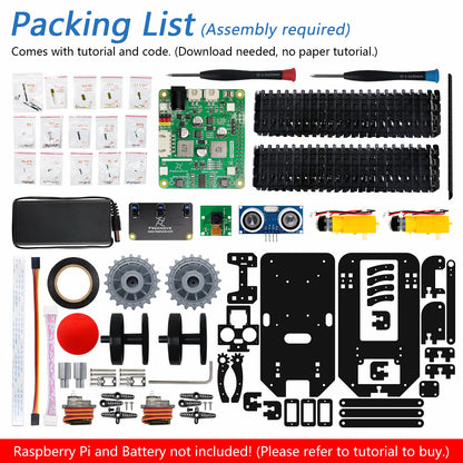 Freenove Tank Robot Kit for Raspberry Pi 4 B 3 B+ B A+, Crawler Chassis, Grab Objects, Ball Tracing, Line Tracking, App Control-EXPROTAS
