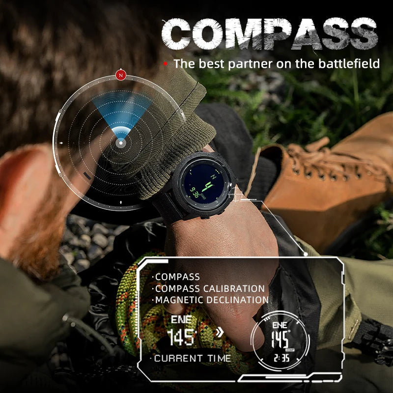 EXPROTAS Digital Watch Men Sports Altimeter Compass Barometer WR50M Outdoor