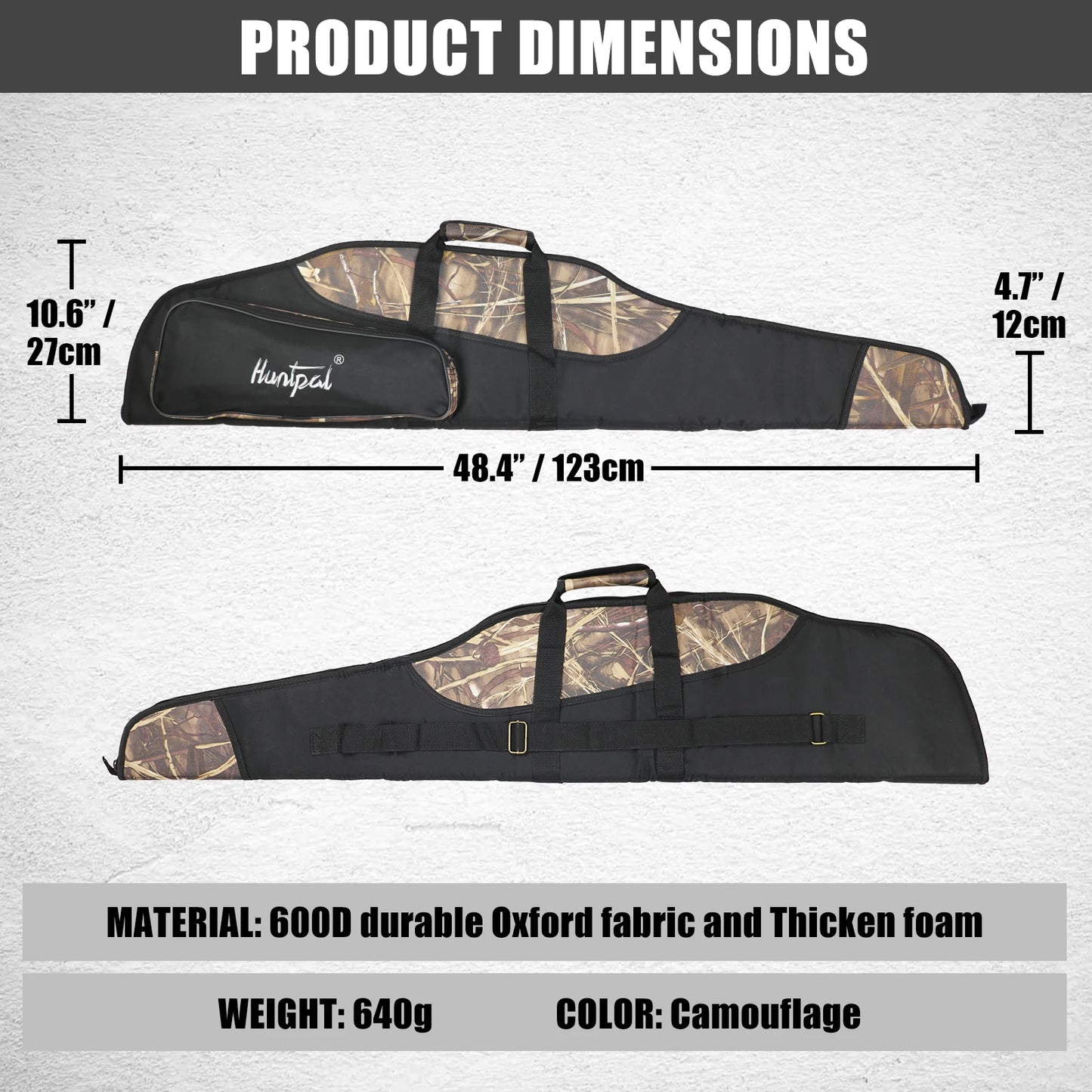 Rifle Case Tactical Waterproof Padded Double Backpack Gun Bag for Outdoors