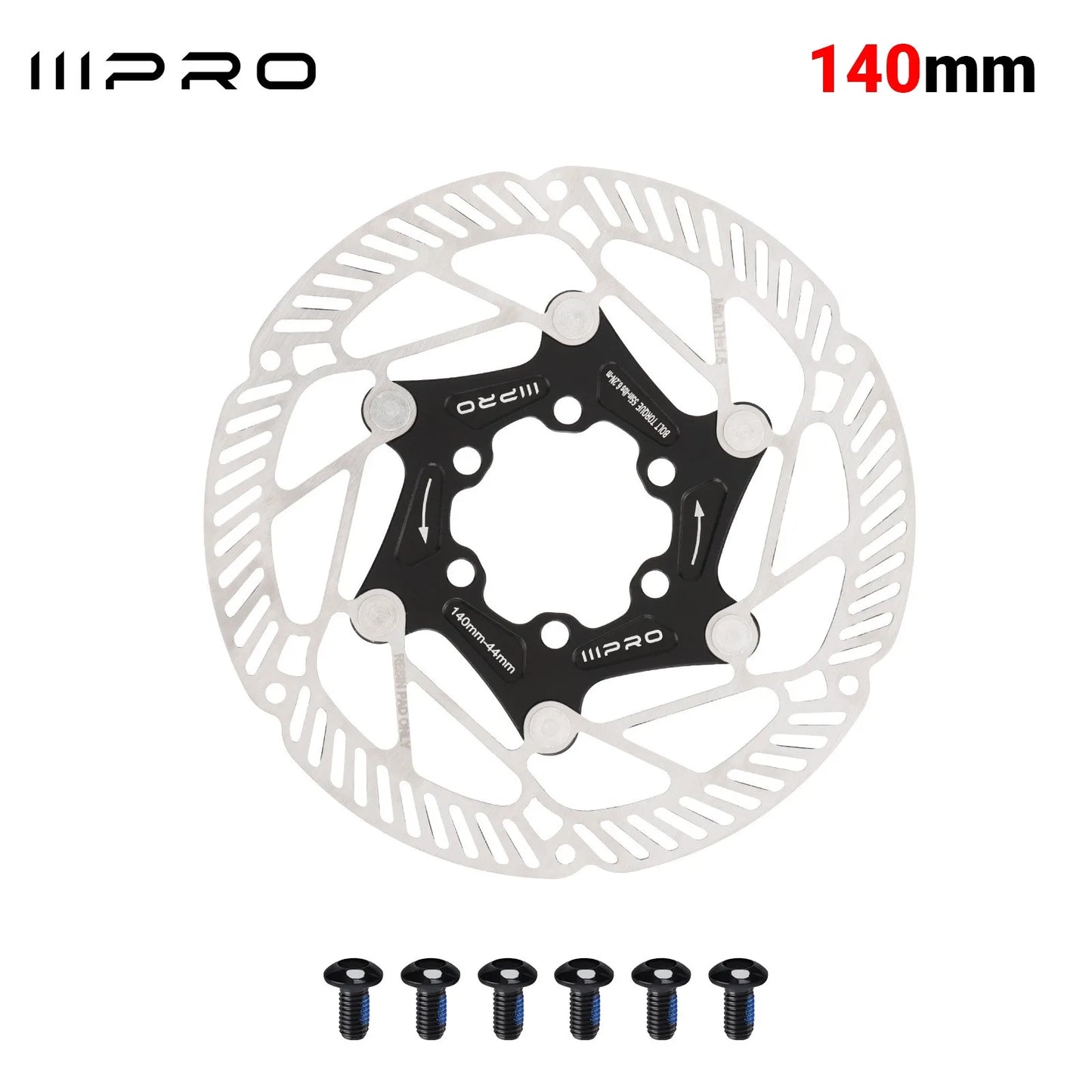 IIIPRO Ultralight Disc Brake Rotor 140/160mm 6-Bolt Center Lock 1.8mm Hollow