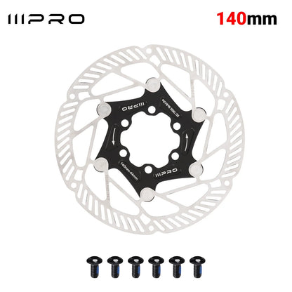 IIIPRO Ultralight Disc Brake Rotor 140/160mm 6-Bolt Center Lock 1.8mm Hollow
