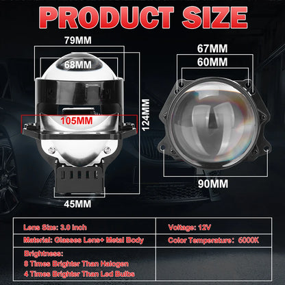 300W LED Projector Lenses for Car Motorcycle H4 H7 9005 9006 Retrofit