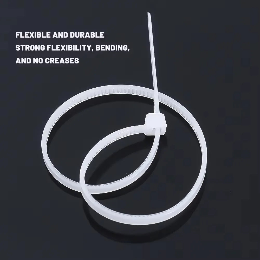 100Pcs Nylon Cable Ties Self-locking Fastening Straps for Home Office