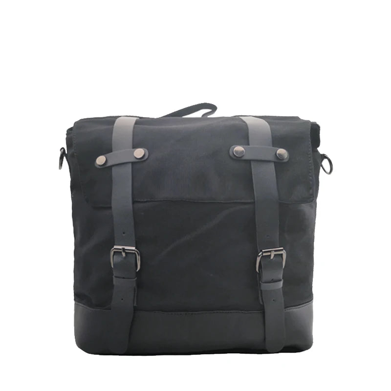 Waxed Canvas Motorcycle Saddlebag Waterproof Vintage Retro Side Bag - EXPROTAS