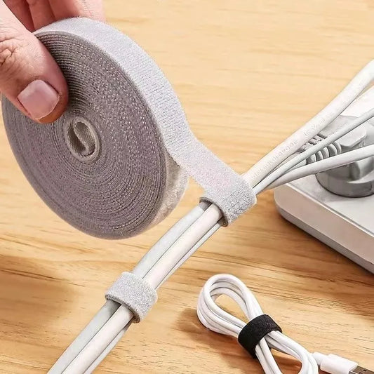 1/5M Cable Organizer Wire Management Winder Tape Cord Ties For iPhone Samsung