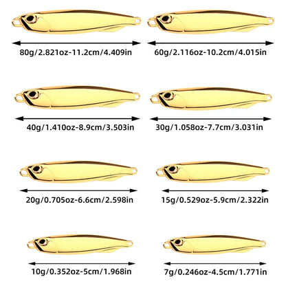 10pcs Fishing Lure Metal Jig Baits Sea Saltwater Casting Tackle 7g-80g