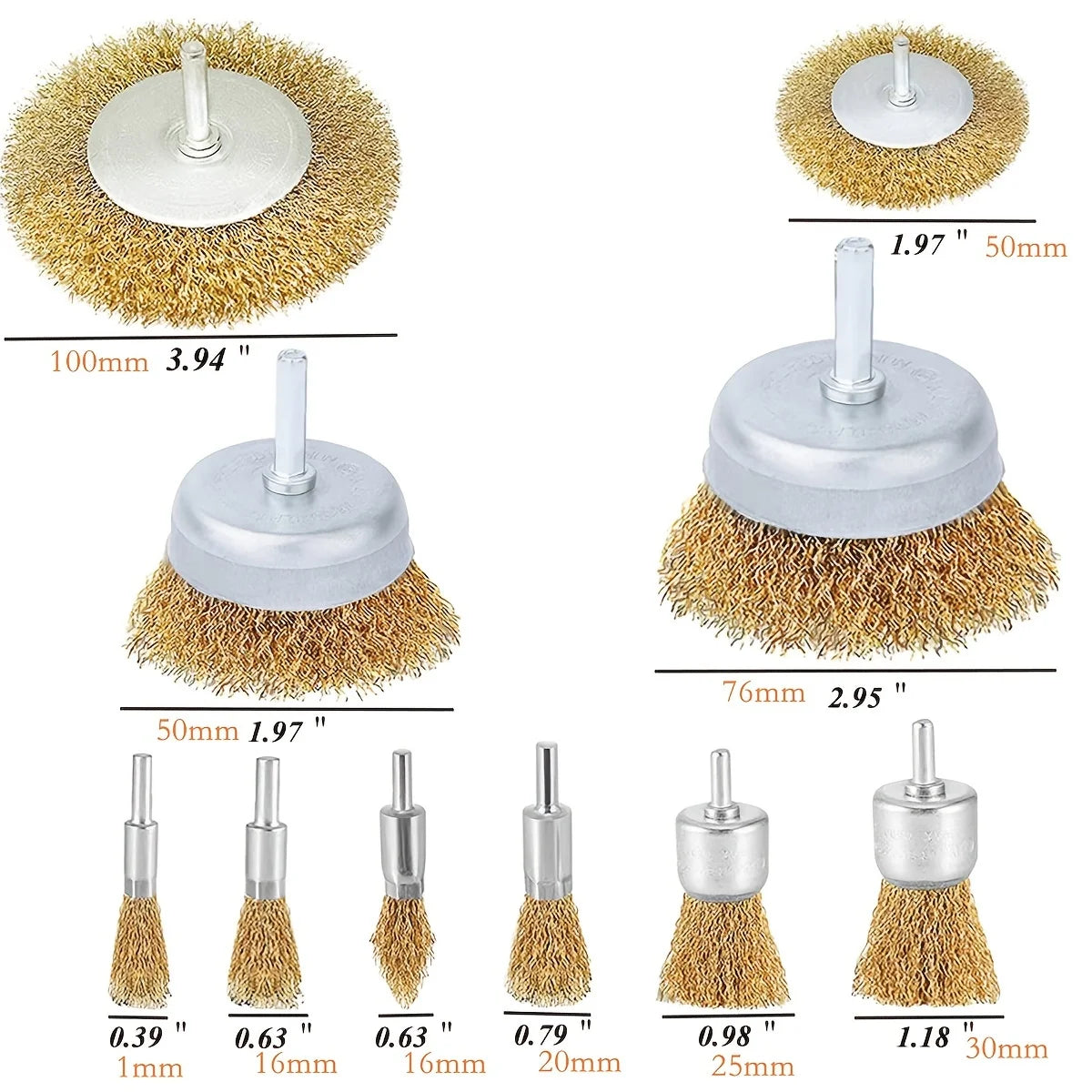 10 Pack Wire Brush Wheel Cup Brushes Coarse Crimped 1/4 Inch Shank Drill