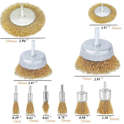 10 Pack Wire Brush Wheel Cup Brushes Coarse Crimped 1/4 Inch Shank Drill