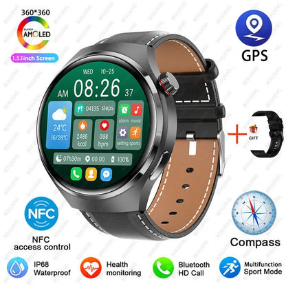For Huawei GT4 PRO Smart Watch Men Watch 4 Pro AMOLED HD Screen Bluetooth Call GPS NFC Heart rate waterproof SmartWatch 2024 New-EXPROTAS