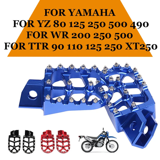 Motorcycle FootRest Footpegs Foot Pegs Pedal For YAMAHA TTR 90 110 125 250 TTR250 YZ80 YZ125 YZ250 YZ WR 200 250 500 Accessories - EXPROTAS