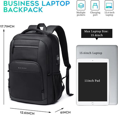 Waterproof Travel Bag Backpack USB Port Fits 15.6" Laptop Unisex