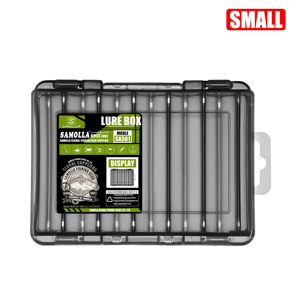 Samolla Tackle Box Double-Sided Compact Fishing Storage for Lures & Baits