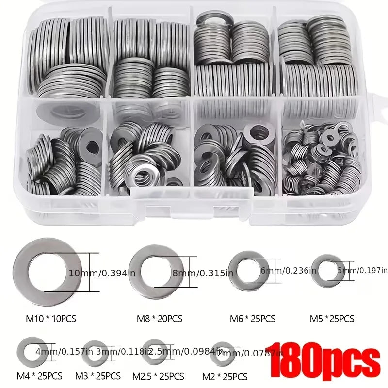 Stainless Steel Flat Washers M2 M2.5 M3 M4 M5 M6 M8 M10 for Home Repairs