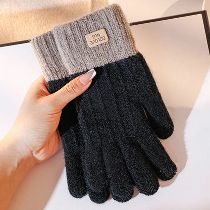 Touch Screen Gloves Winter Warm Knit Mittens Full Finger Wool for Men Women