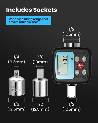 Professional Digital Torque Wrench 1/4'' 3/8'' 1/2 '' Electronic Torque Wrench Torque Adapter Bike Car Repair Hand Tools Set-EXPROTAS