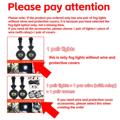 2x LED Fog Lights for Motorcycle BMW R1200GS F800GS K1600 40W