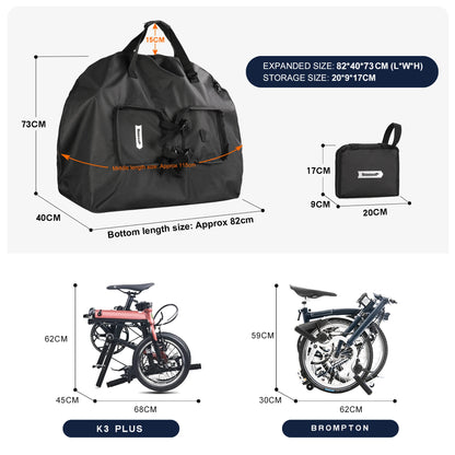 Rhinowalk Folding Bike Carry Bag 14-20 Inch For Brompton 3Sixty Foldable Bike Storage Bag Portable Fold Bicycle Carrying Bag