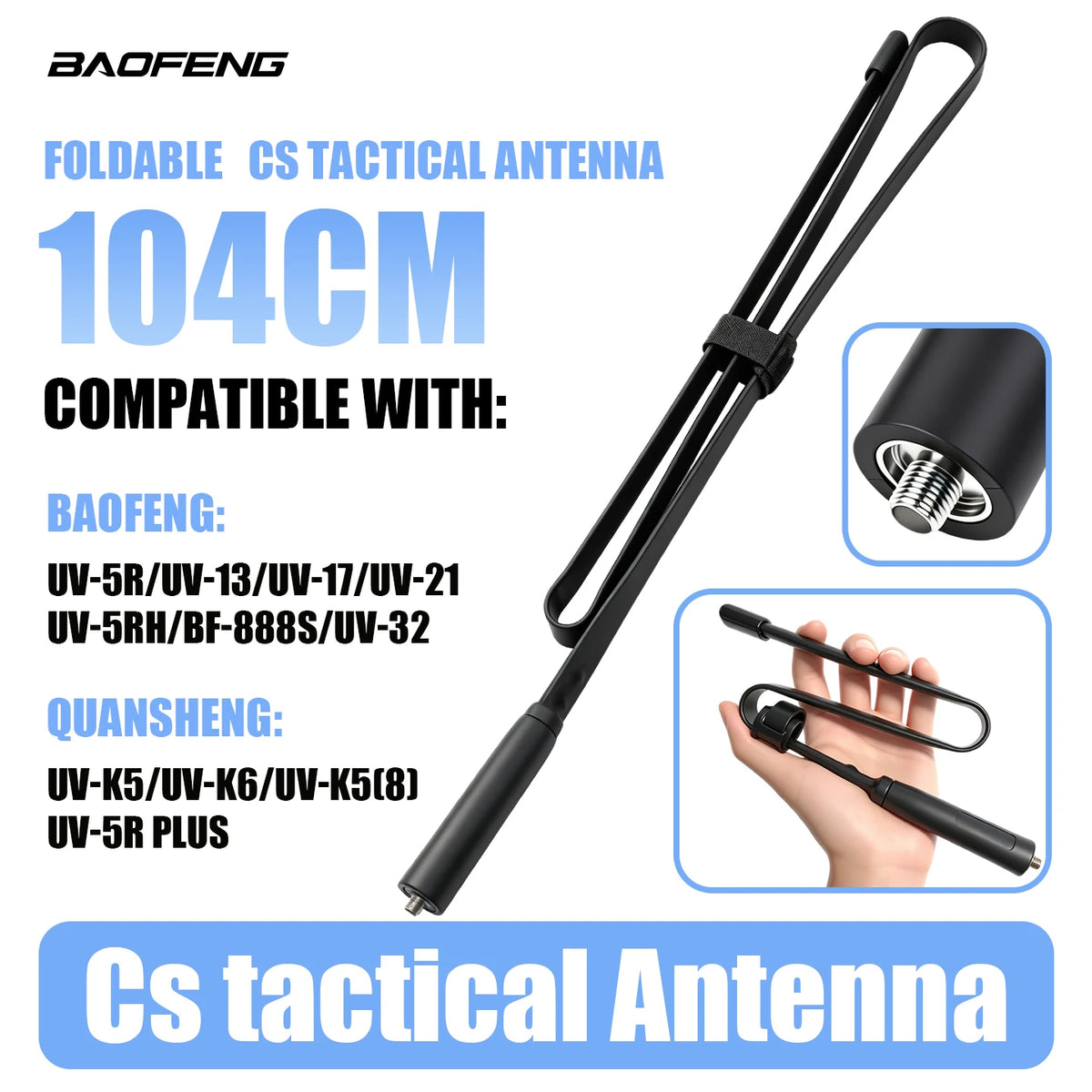 Dual Band Antenna SMA-Female for Baofeng UV-5R Walkie Talkie Radio